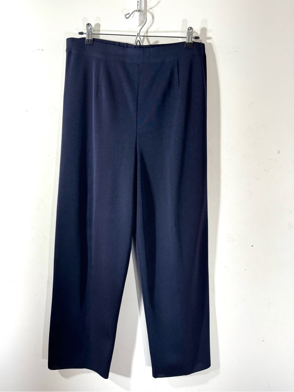 Exclusively Misook Knit Acrylic Pull On Pants in Navy XL Petite